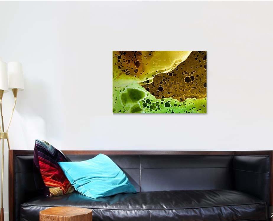 Galaxy Alcohol Ink Yellow Optical Landscape - Galaxy Sky and Space Canvas Art Wall Decor