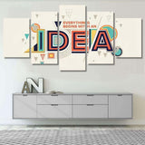 Idea Modern Typography Design Geometrical Style 1 - Quotes Canvas Art Wall Decor