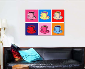 Set Coffee Mug Vector Illustration Pop - Abstract Art Canvas Art Wall Decor
