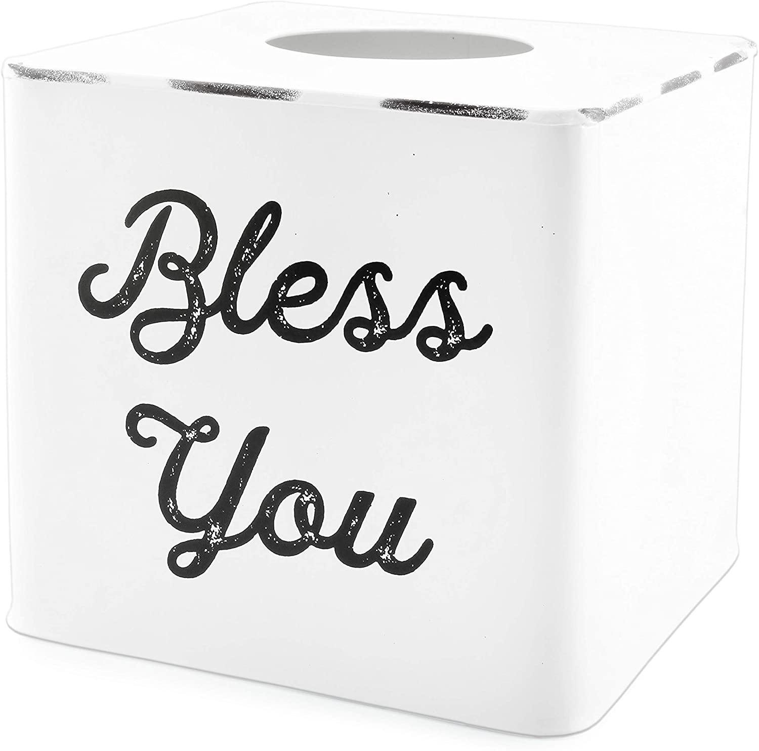 Enamelware Square Tissue Box Cover (White, Case of 24)