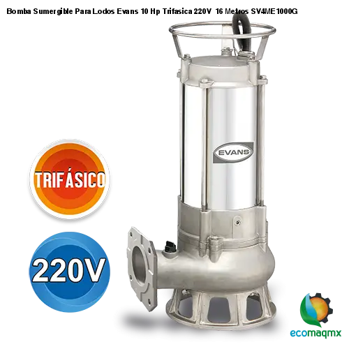 Bomba sumergible para lodos serie Strong trifasica de 15 HP / 460