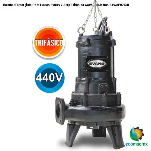 Ecomaqmx - Bomba Sumergible Para Cisterna Evans 5 HP Trifasica 220V 72  Metros