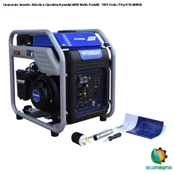 GENERADOR INVERTER HYUNDAI PORTATIL A GASOLINA 1000W/60HZ - HYE1250I -  Hyundai Power