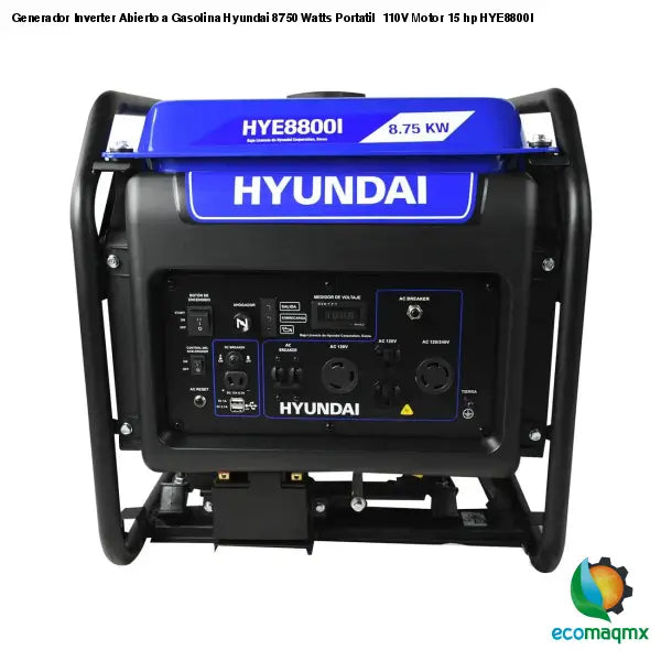 GENERADOR INVERTER HYUNDAI PORTATIL A GASOLINA 1000W/60HZ - HYE1250I -  Hyundai Power