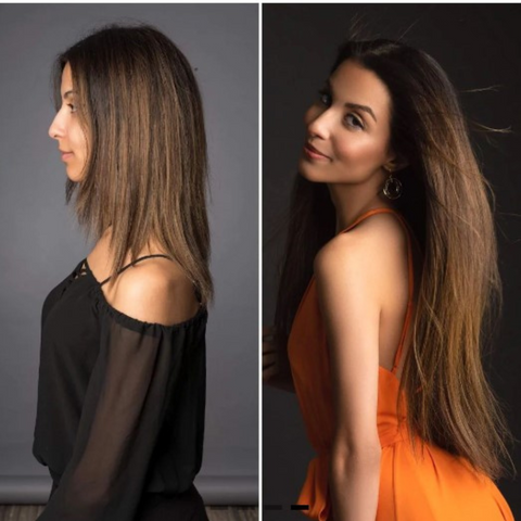 Tony Odisho Tape In hair extensions are a quick, heat-free application. They come with 8 strips per pack in 16" or 20" length.