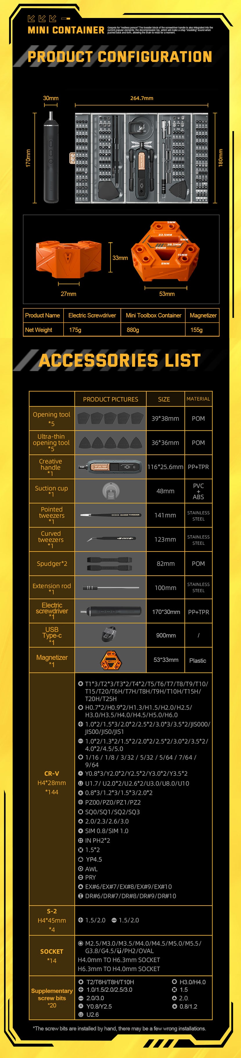 JAKEMY Precision Screwdriver Set 200 in 1 with Electric Screwdriver and Magnetizer for Specialized Tasks0