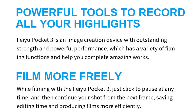 Feiyu Pocket 3 cordless detachable 3-axis gimbal camera7