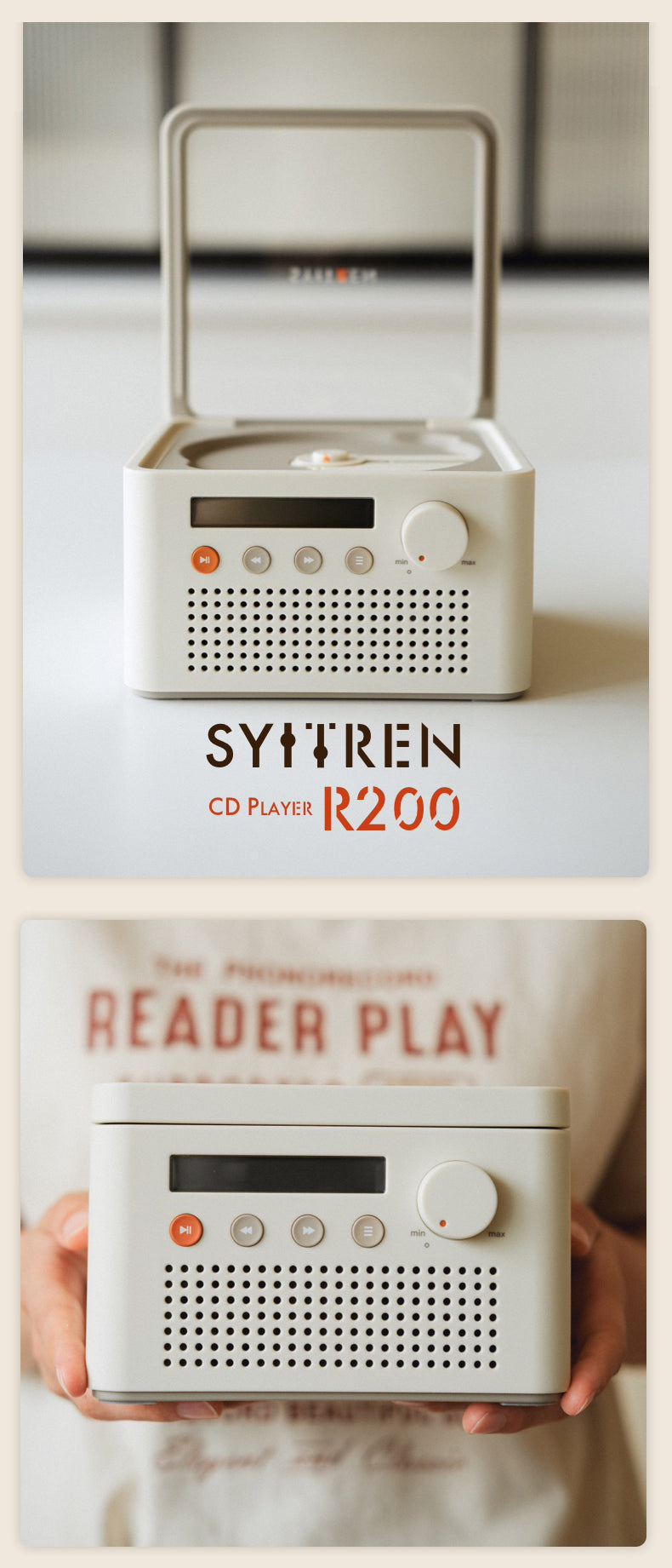 SYITREN R200 Portable Retro CD Player with Bluetooth Speaker11