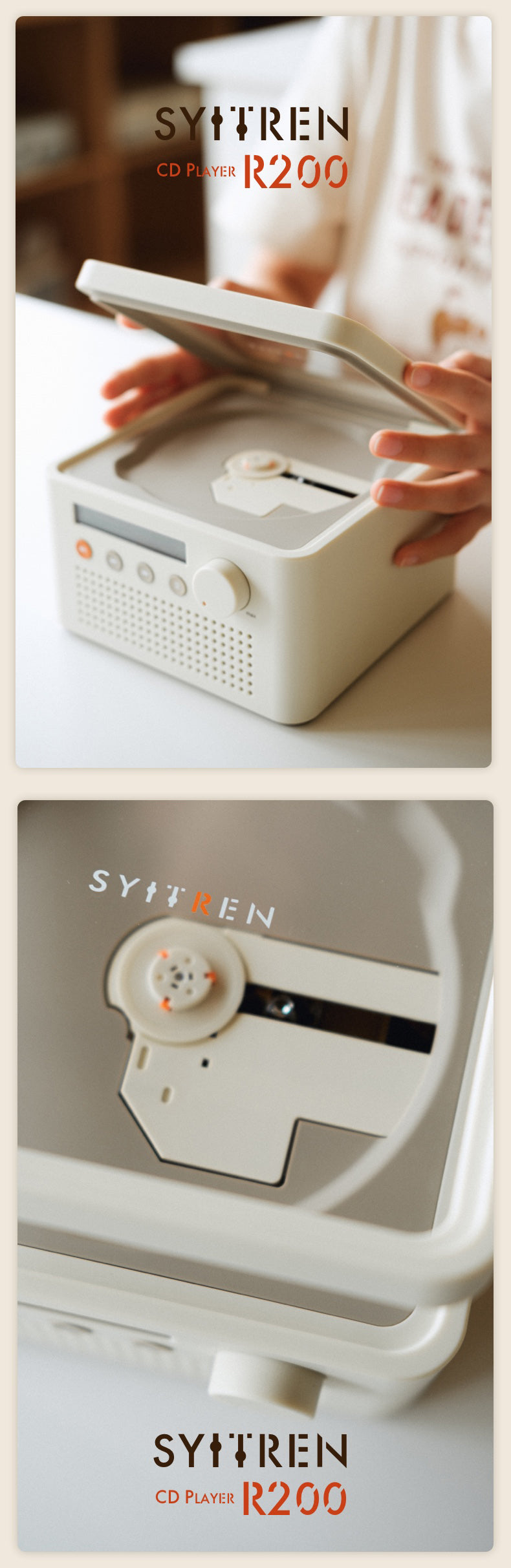 SYITREN R200 Portable Retro CD Player with Bluetooth Speaker4