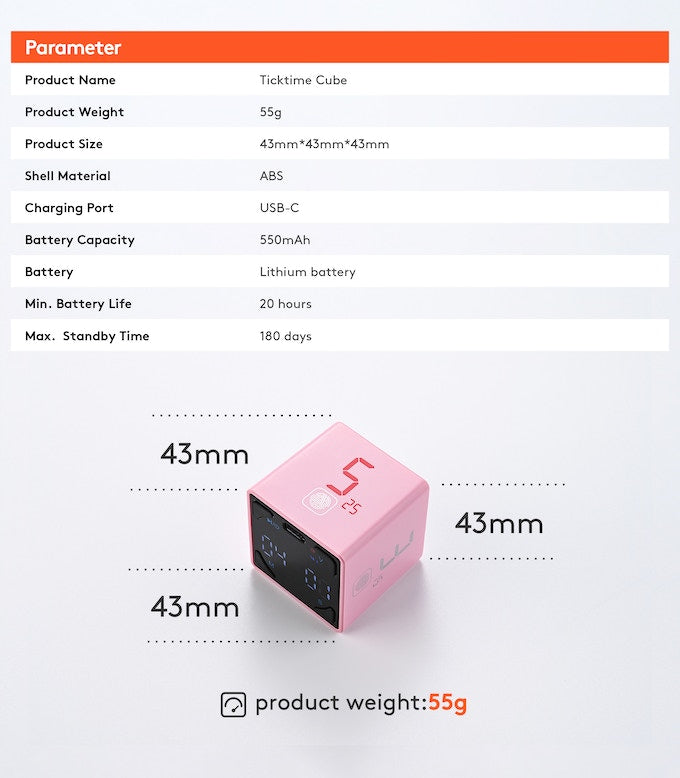 Ticktime Cube Timer for efficient time management and countdown5