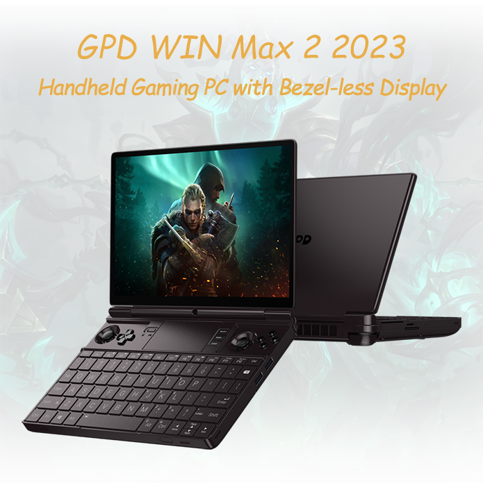 GPD WIN Max 2 2023 handheld gaming laptop with AMD Ryzen 7 7840U processor, 64GB LPDDR5 RAM, 2TB SSD, running Windows 11, Wi-Fi 6, EU version21