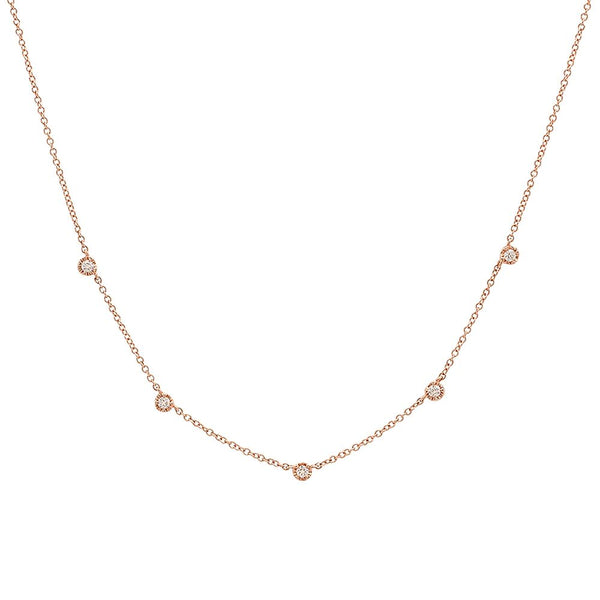 5 Diamond Station Necklace | Sachi