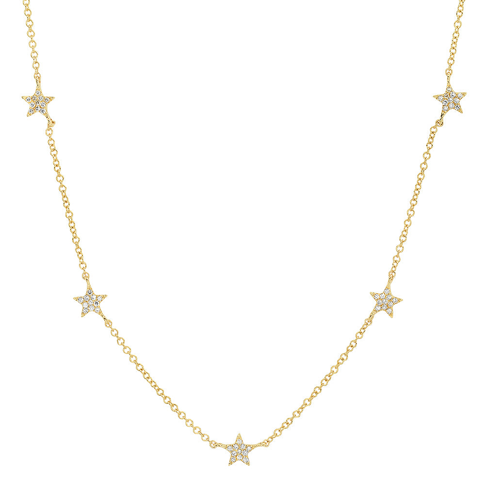 Micropave Star Station Necklace