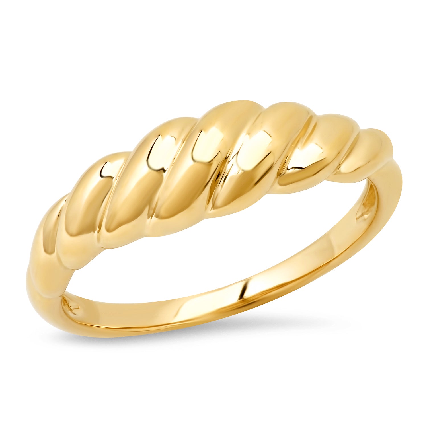 Plain Gold Domed Croissant Ring