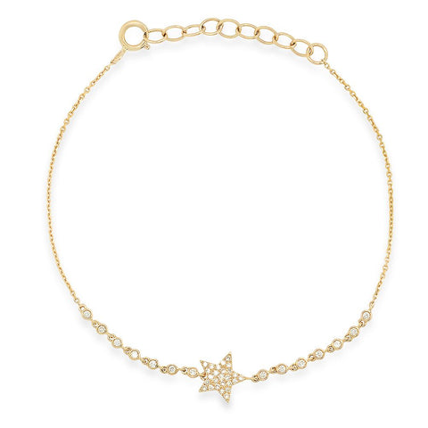 Diamond Star and Bezel Diamond Bracelet | Sachi