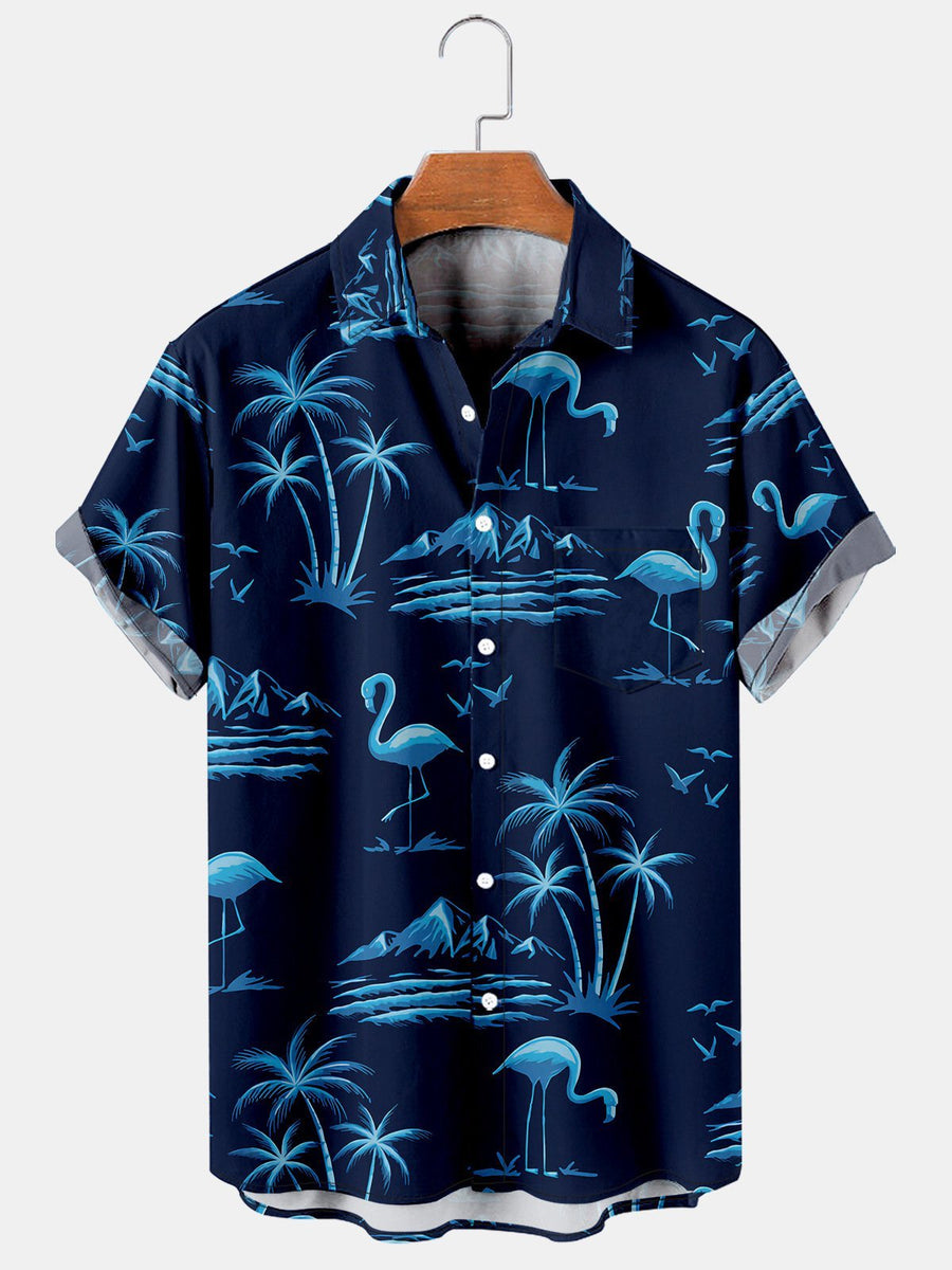Men's Flamingo Coconut Simple Everyday Short Sleeve Shirt – Mokaloha