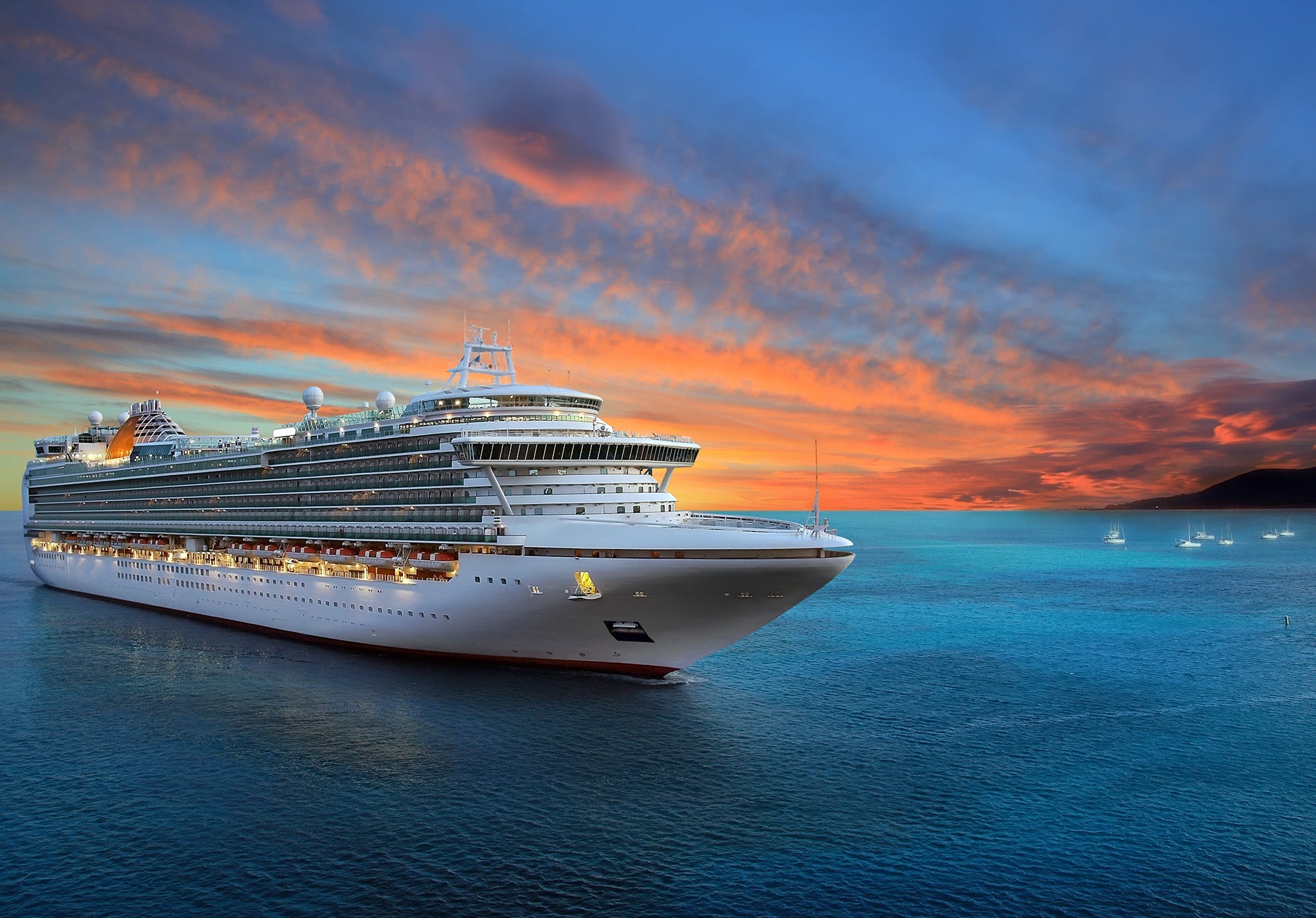 a large cruise ship in the middle of the ocean