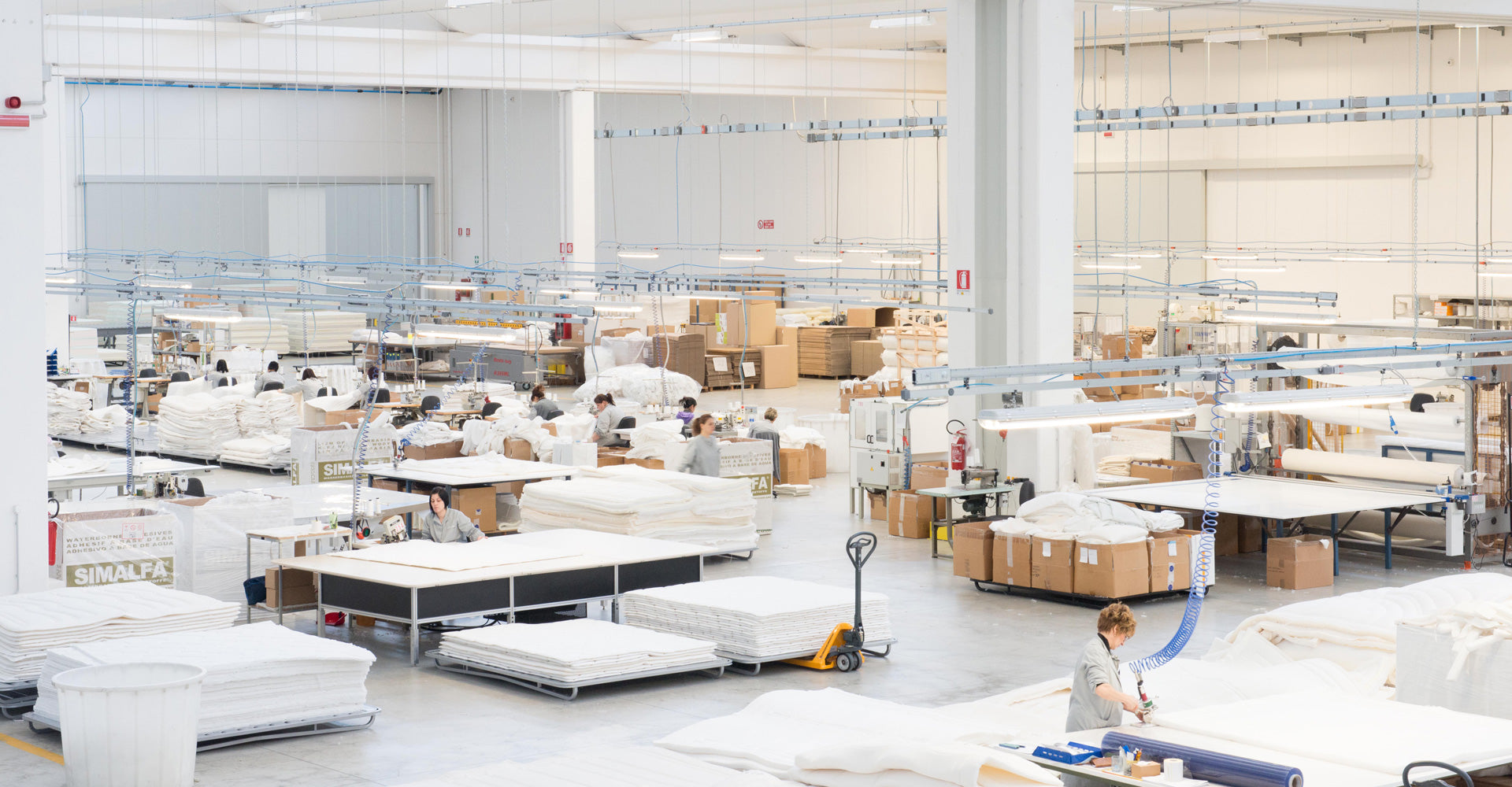 Dorelan mattress factory in Italy