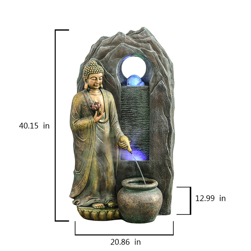 Gray Simple Indoor Fountain With Fish Tank – Lucky Incense