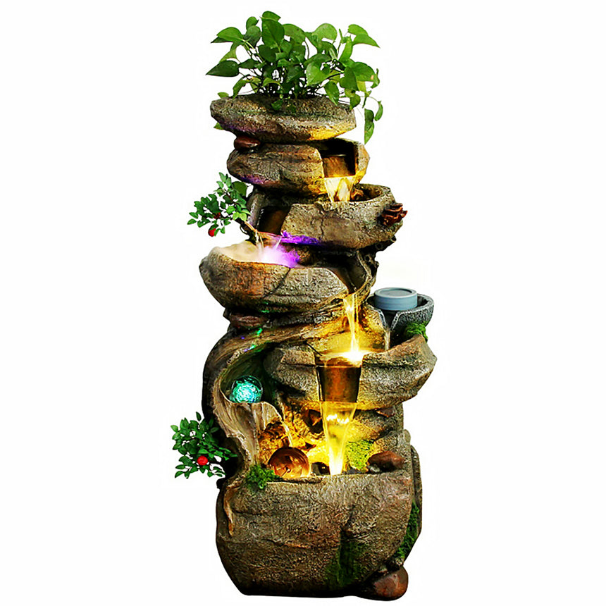 Stone Mill Feng Shui Wheel Indoor Waterfall With Fish Pond – Lucky Incense