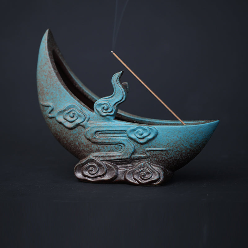 Half Moon Backflow Ceramic Incense Burner – Lucky Incense