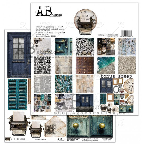 AB Studios Follow the Rabbit 8 Pgs 12x12 Scrapbook Paper Set - TH Decor