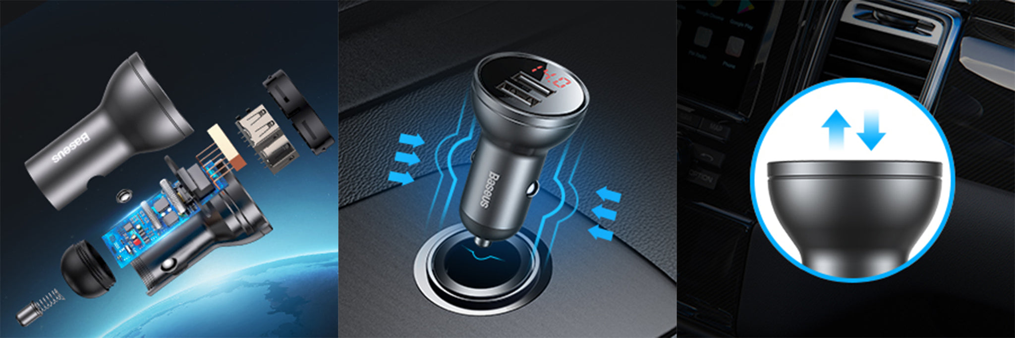 Baseus Dual USB-A Car Charger 24W 4.8A