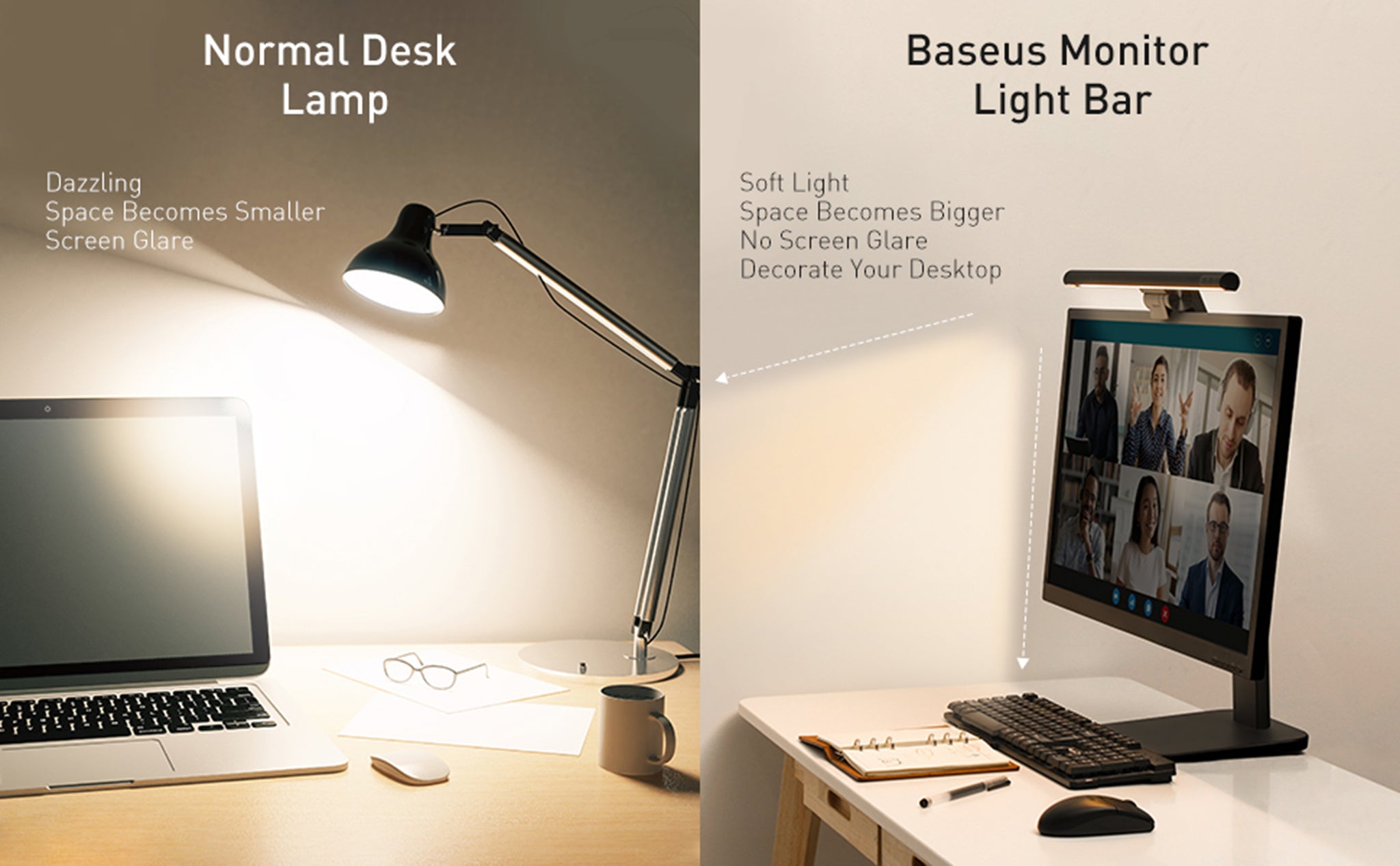 Lampada LED Baseus i-wok2 per l'illuminazione dello schermo del monitor  desktop nero (DGIW000101)