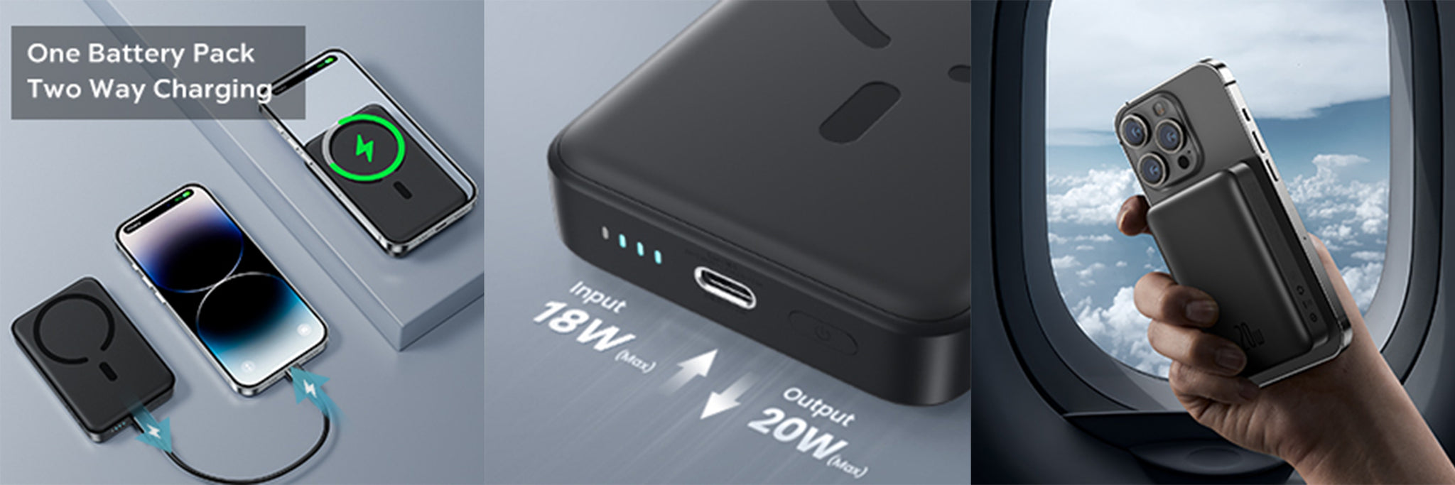  Cargador de batería de carga rápida de 10000 mAh, 5 V 2.1 A,  cargador portátil pequeño, USB C Mini Slim Battery Pack Powerbank para  iPhone 15 14 13 12 Pro Max