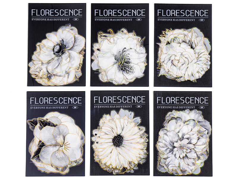 120 Pieces Floral Stickers Set PET Vintage Natural Flower Stickers  Transparent Decorative Decals Scrapbooking Stickers for Scrapbooking  Journaling DIY