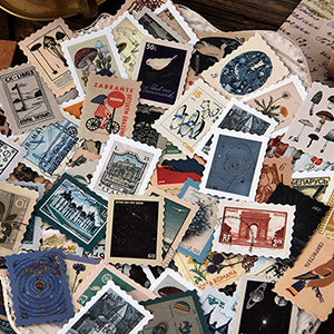 Vintage Postage Stamp Stickers for Sale