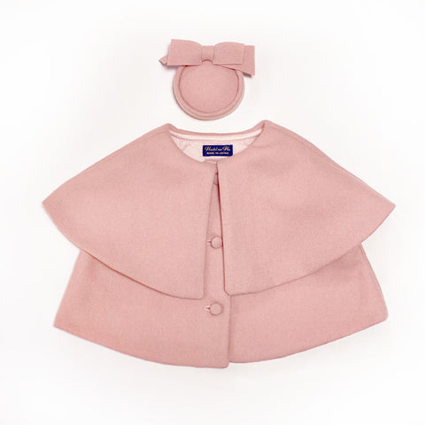 Toque hat and cape coat set for Koharu, Tamako, and Sakurako