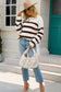Striped Dropped Shoulder Tunic Sweater Trendsi