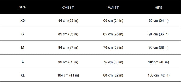 WOMEN'S SIZE GUIDE – C.P.Athletic