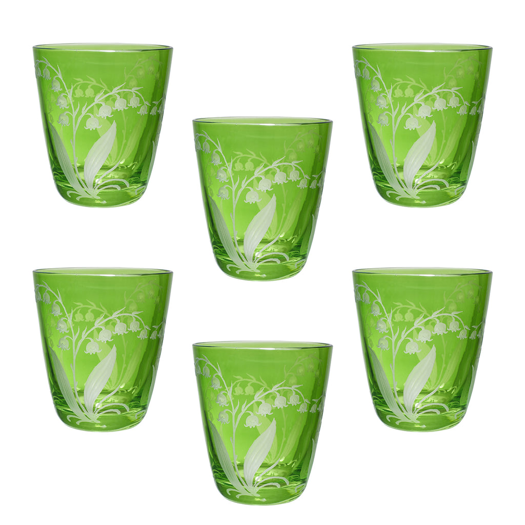 Wasserglas "Maiglöckchen", grün
