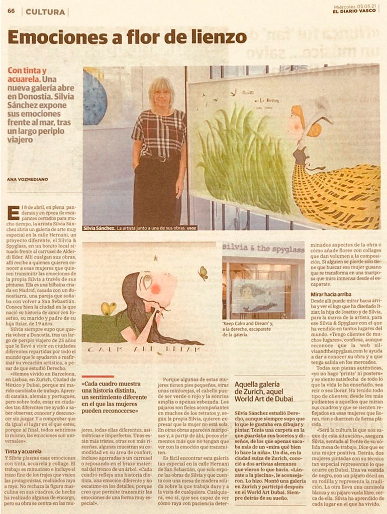 Reportaje sobre silvia & the spyglass publicado en El Diario Vasco