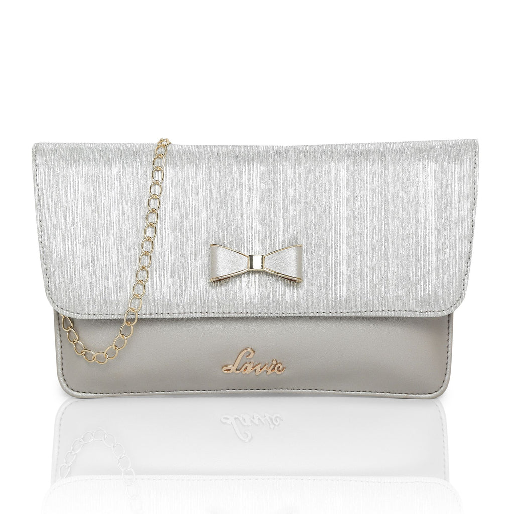 The London Clutch | Off-White Croc-Effect | DeMellier