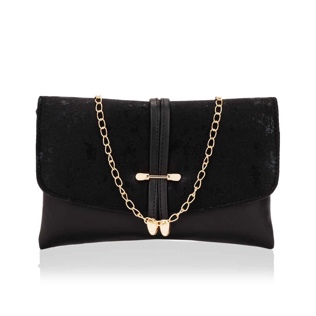 Black Evening Clutch Purse with Strap – Laflore Paris