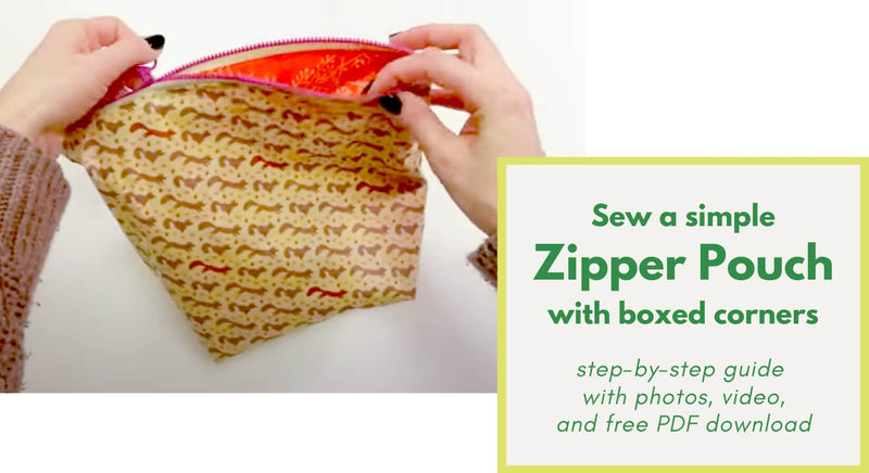 How to Sew a Simple Zipper Pouch with Boxed Corners - Tutorial With Vi