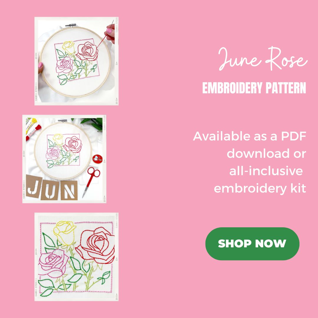 June Rose embroidery supplies kit