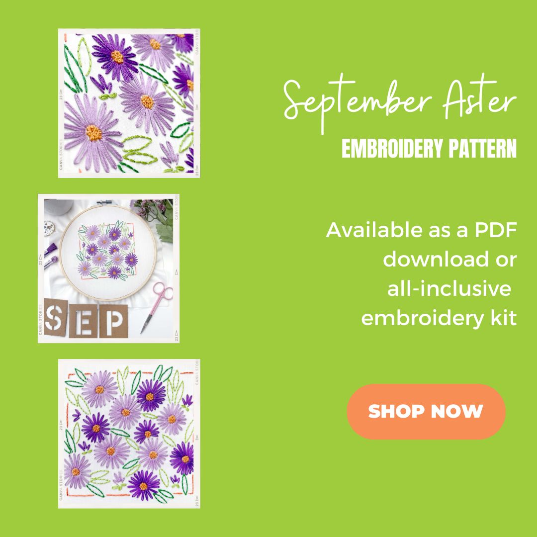 Shop September Aster embroidery pattern