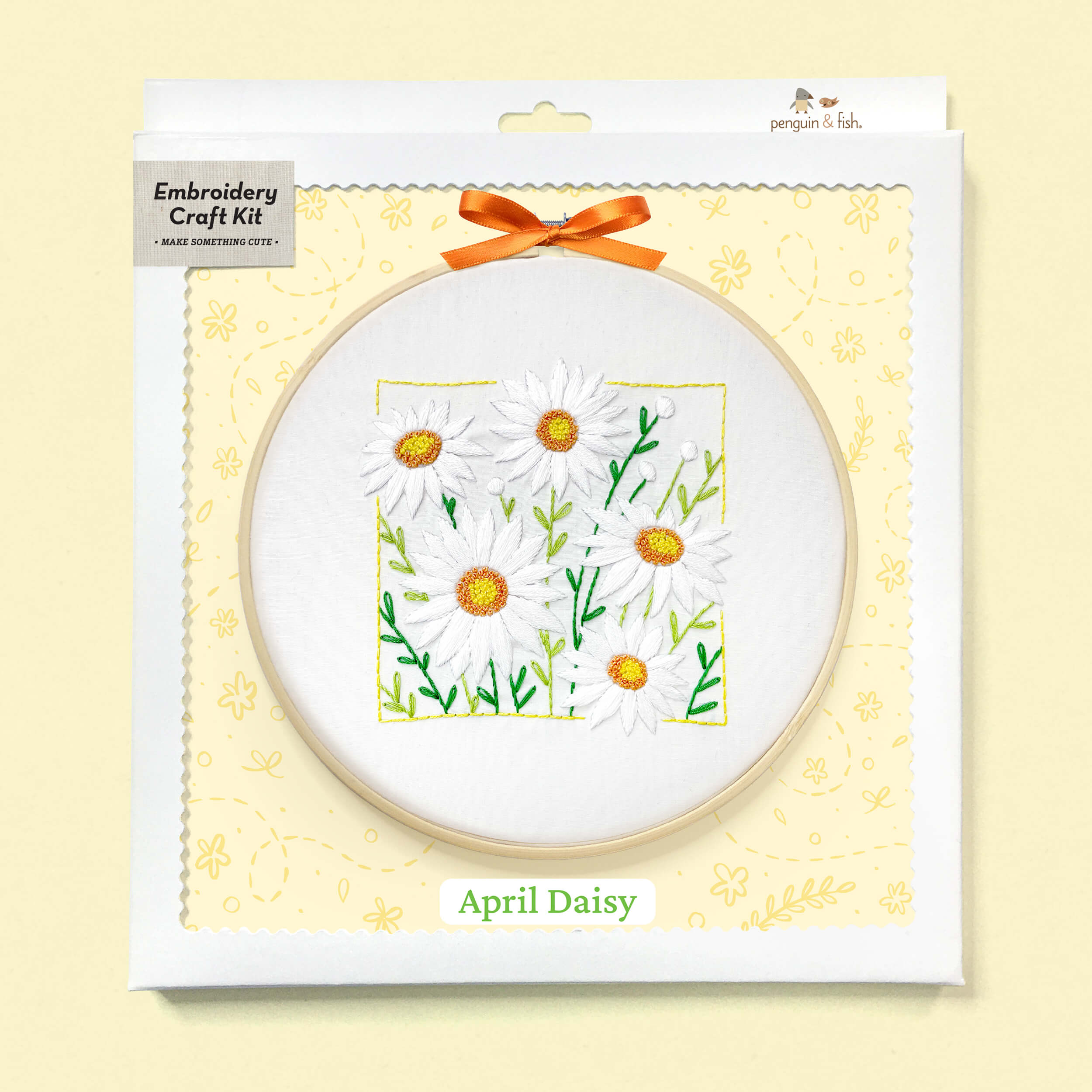 April Daisy embroidery kit in a box