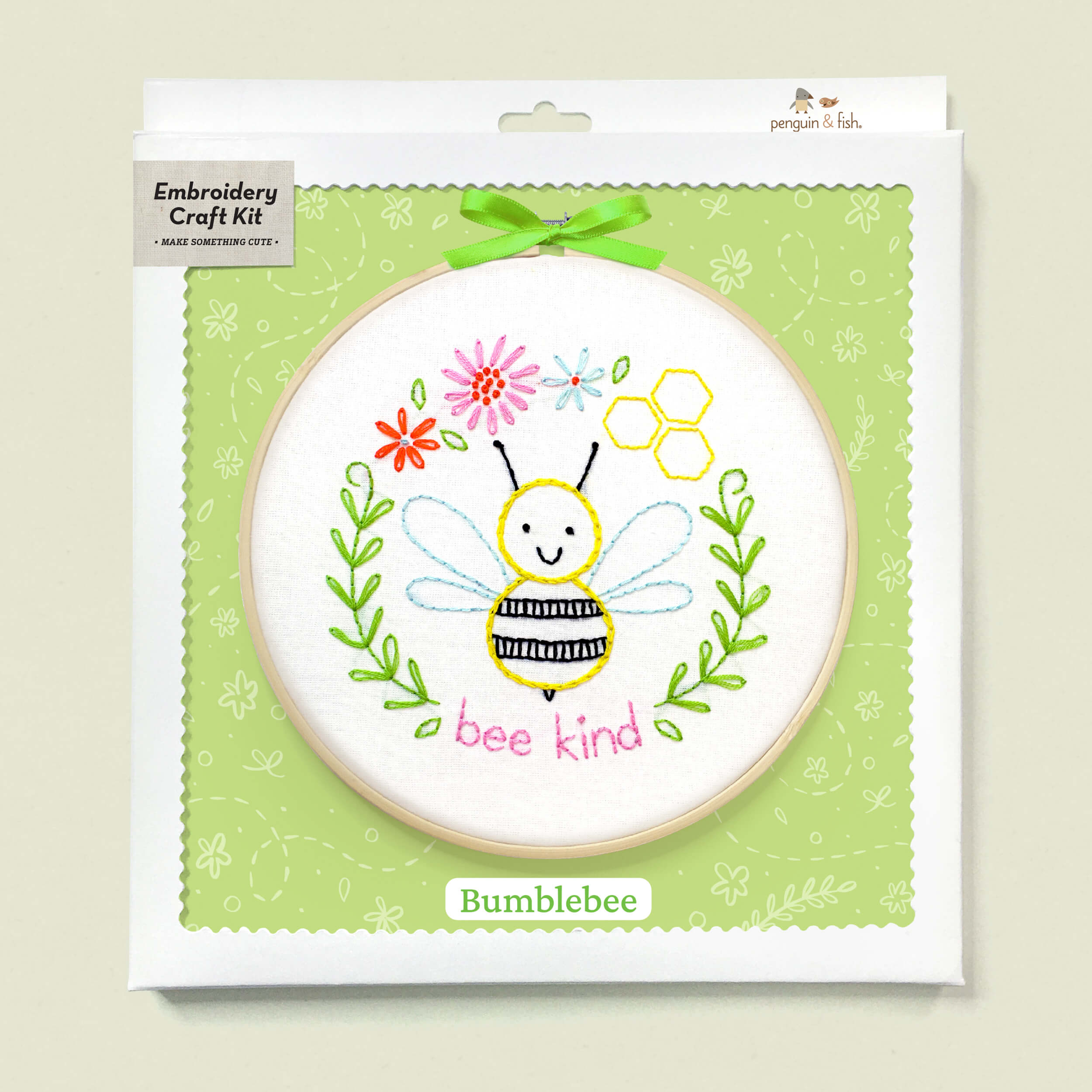 Bumblebee embroidery kit in a box