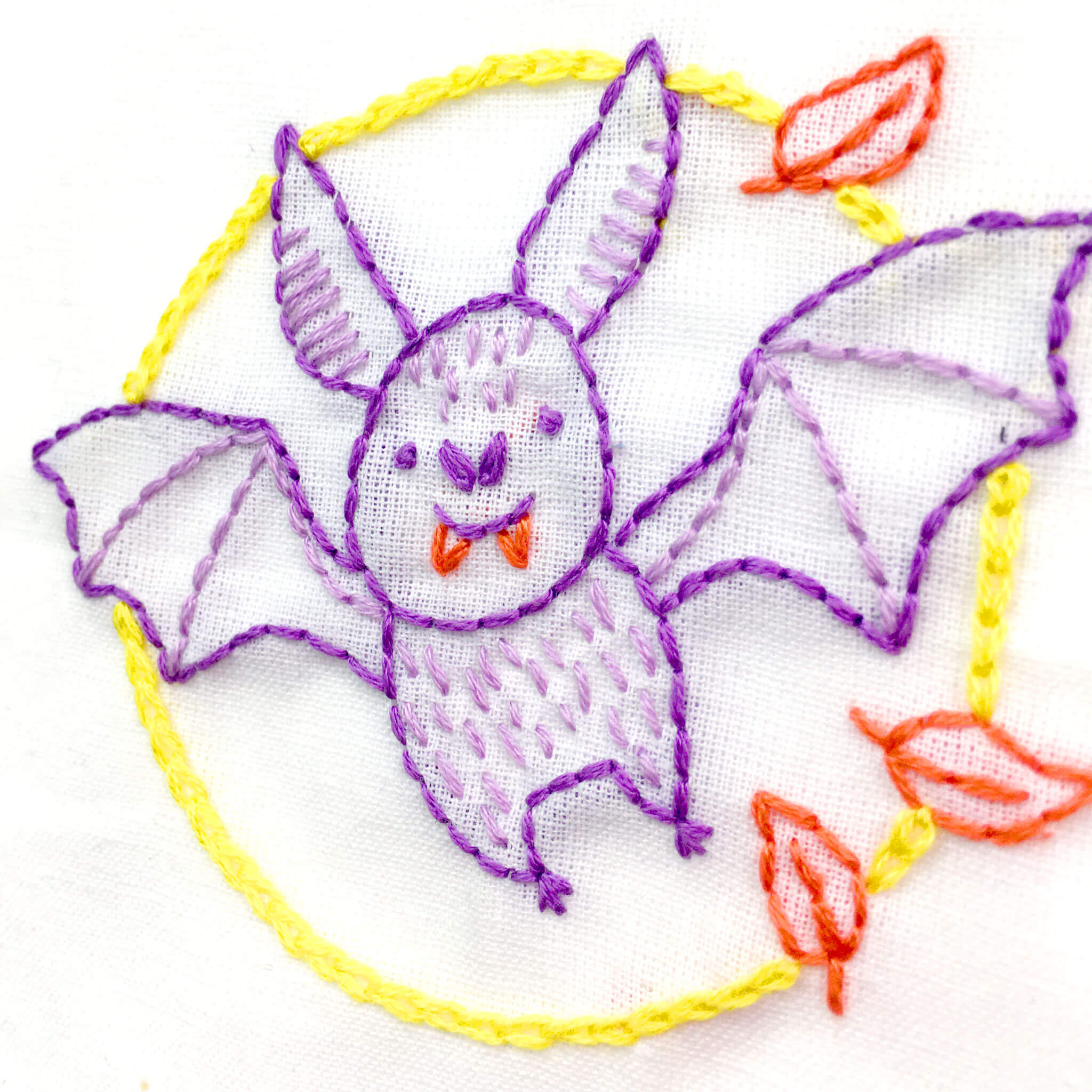 Bat embroidery pattern for halloween
