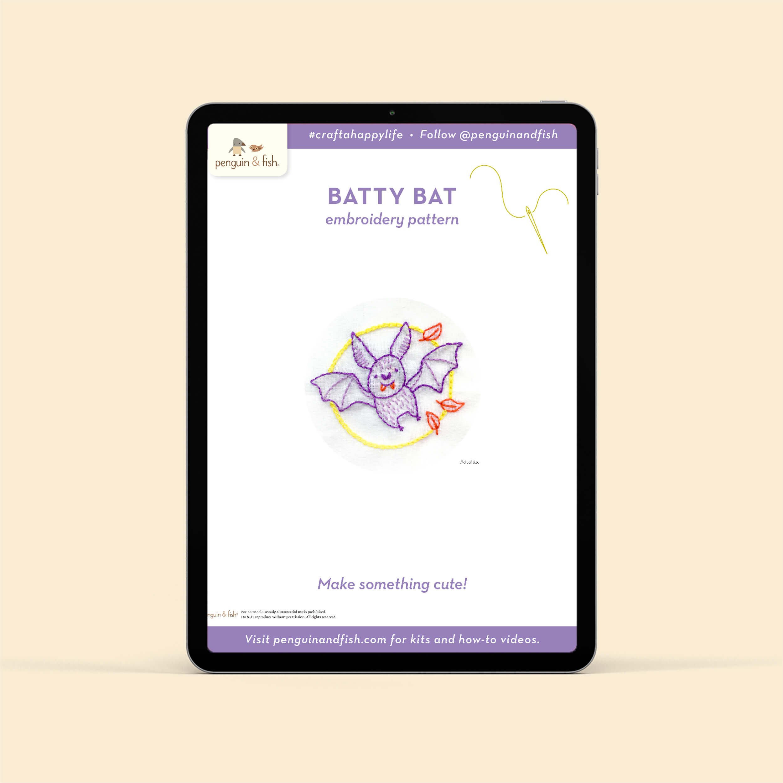 Batty Bat printable PDF pattern