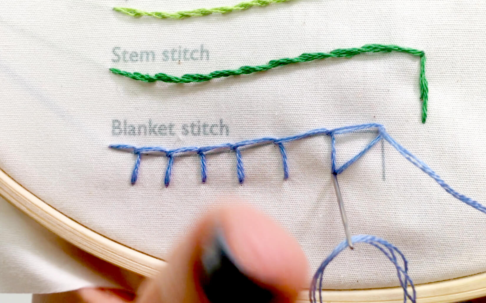 Image of stitching the blanket stitch