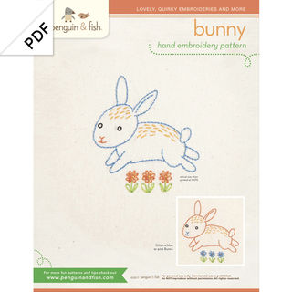 Bunny embroidery pattern PDF printable