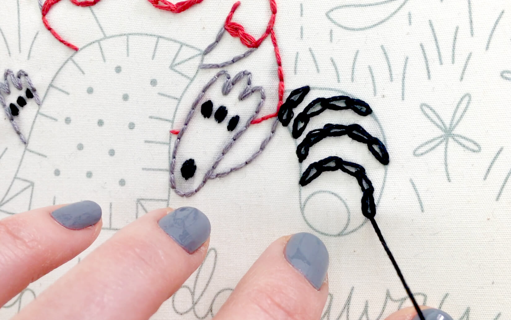 Stitching Raccoon Sampler embroidery kit