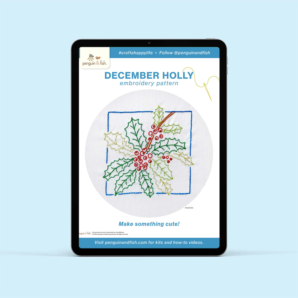 December Holly PDF Pattern