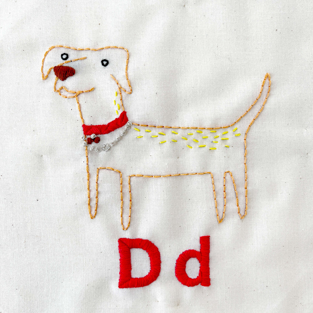 Dd - Dog finished embroidery 